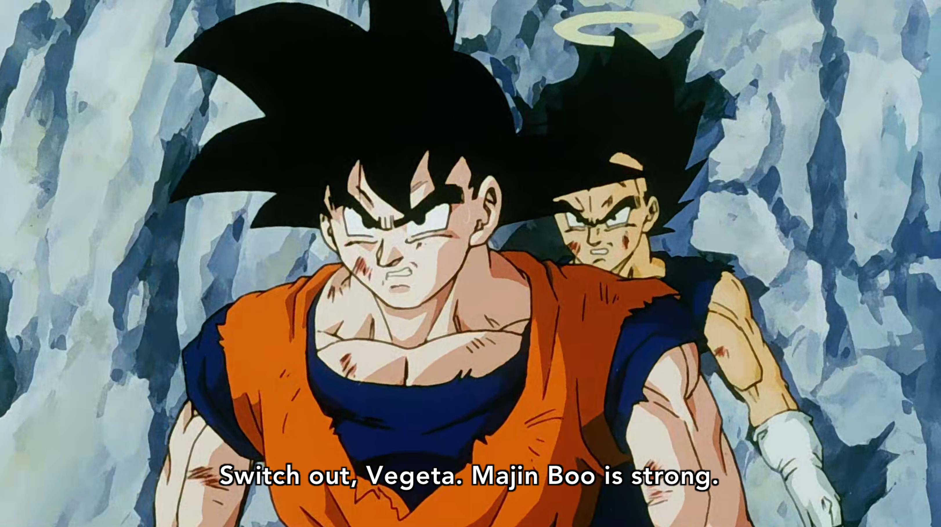 Spoken by Goku in Dragon Ball Z episode 280