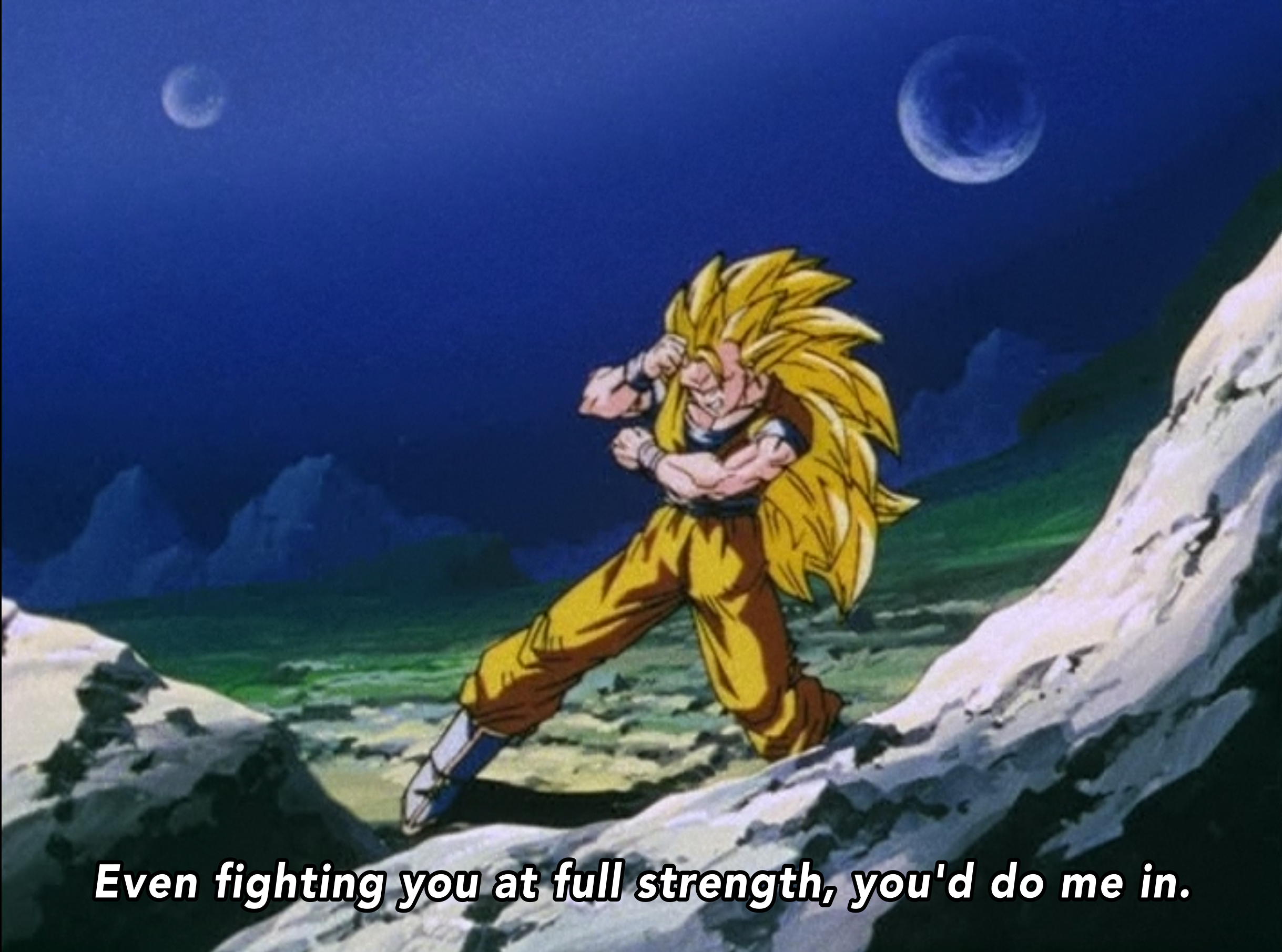 Spoken by Goku at the end of Dragon Ball Z episode 279