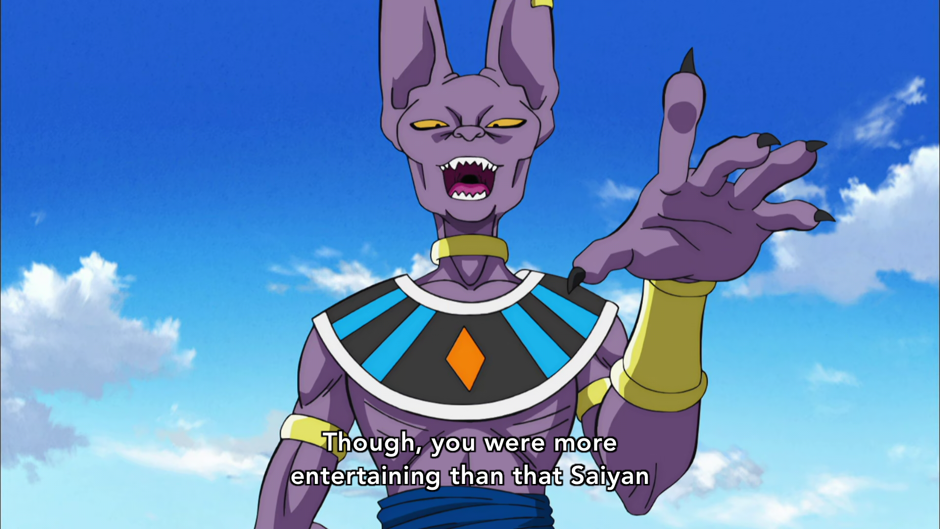 Dragon Ball Super episode 8. Beerus compares Vegeta to Goku, not Gohan.
