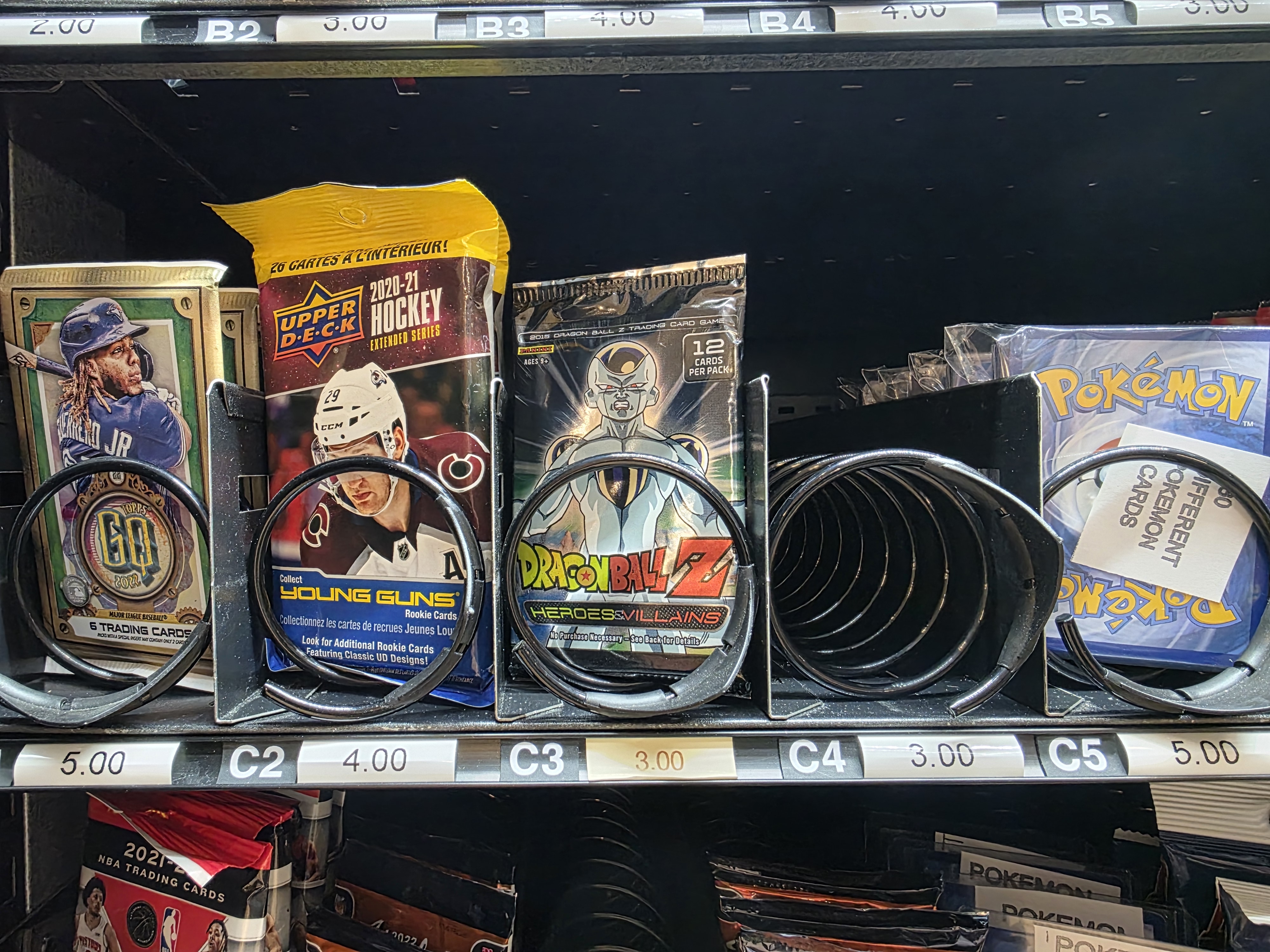 Dragon Ball Cards in a Vending Machine for 10 Years
