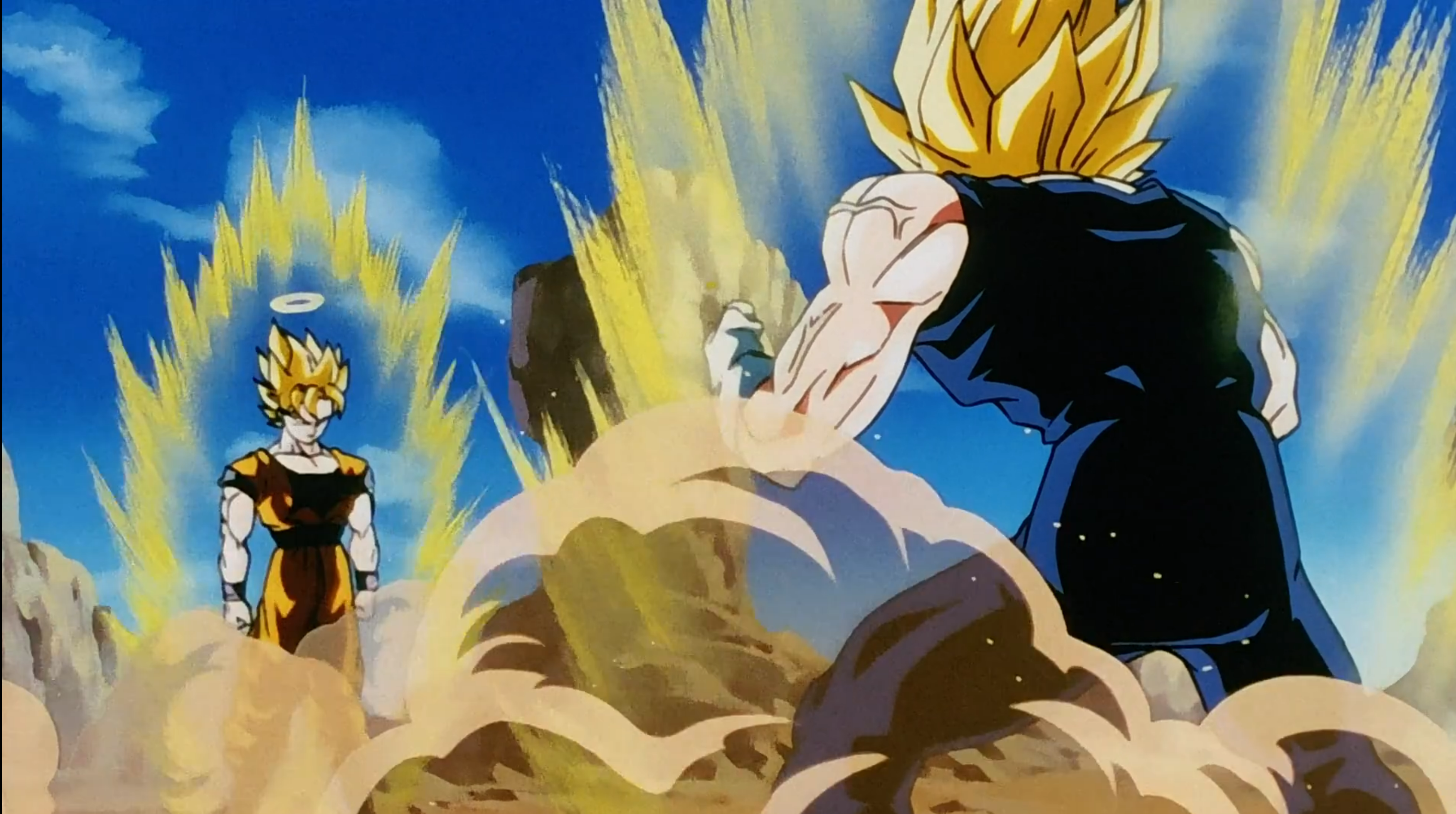 Super Saiyan 1 Goku and Vegeta in Dragon Ball Z episode 229