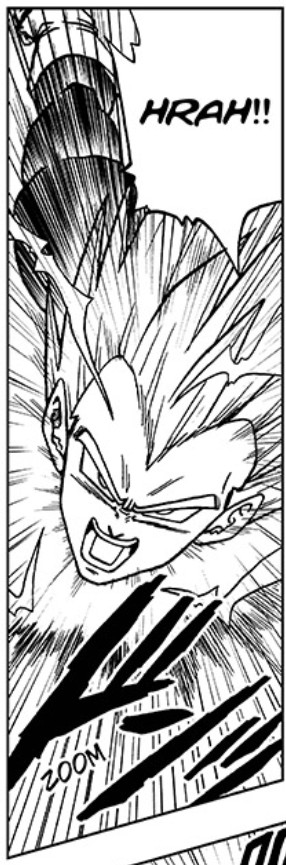 Dragon Ball Super chapter 44 page 34. Vegeta is only Super Saiyan 2 for a single panel in this fight and this is the panel, lol.