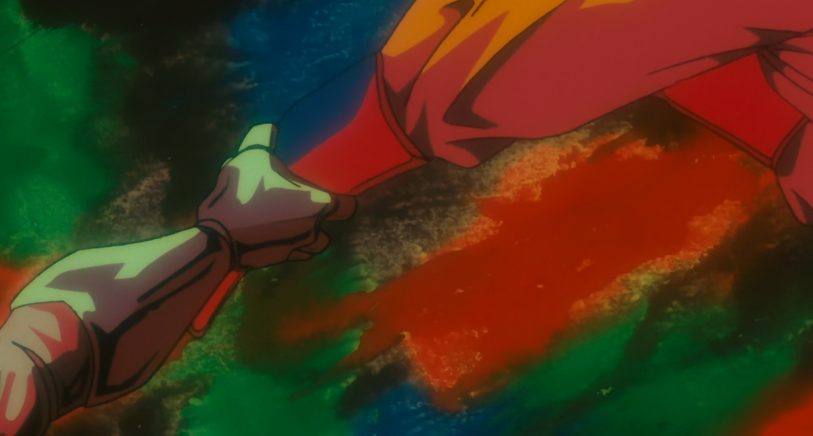 Metal Cooler grabbing base form Goku in Shunkan Idō in Dragon Ball Z: The Return of Cooler