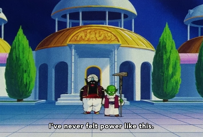 Dende commenting on Cell's power in Dragon Ball Z episode 190