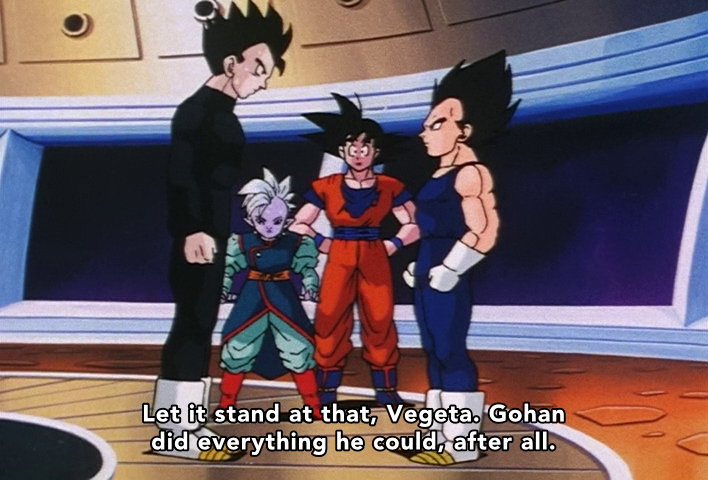 Spoken by Goku in Dragon Ball Z episode 228