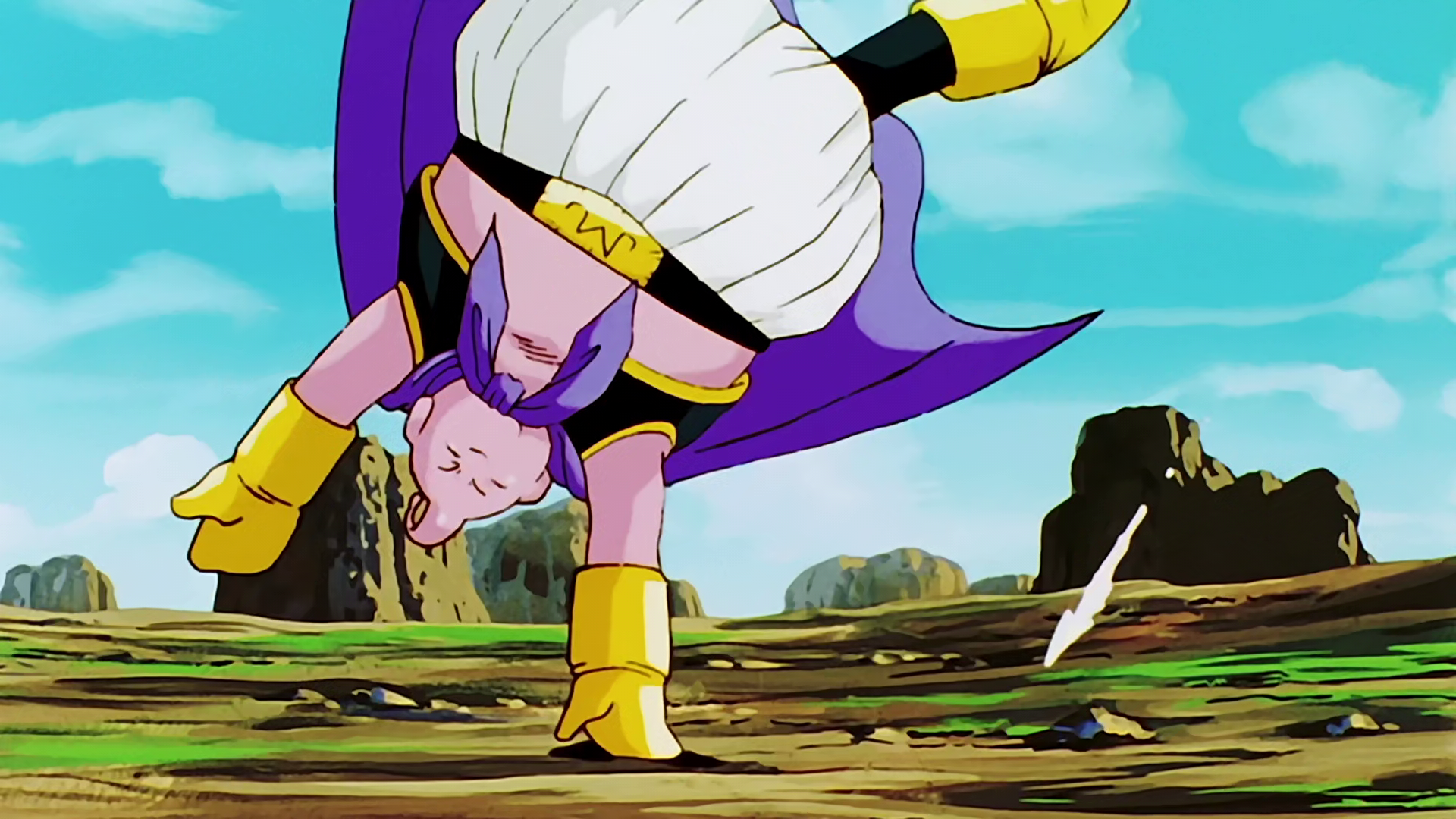 Buu dodging Dabura's spit in Dragon Ball Kai episode 118