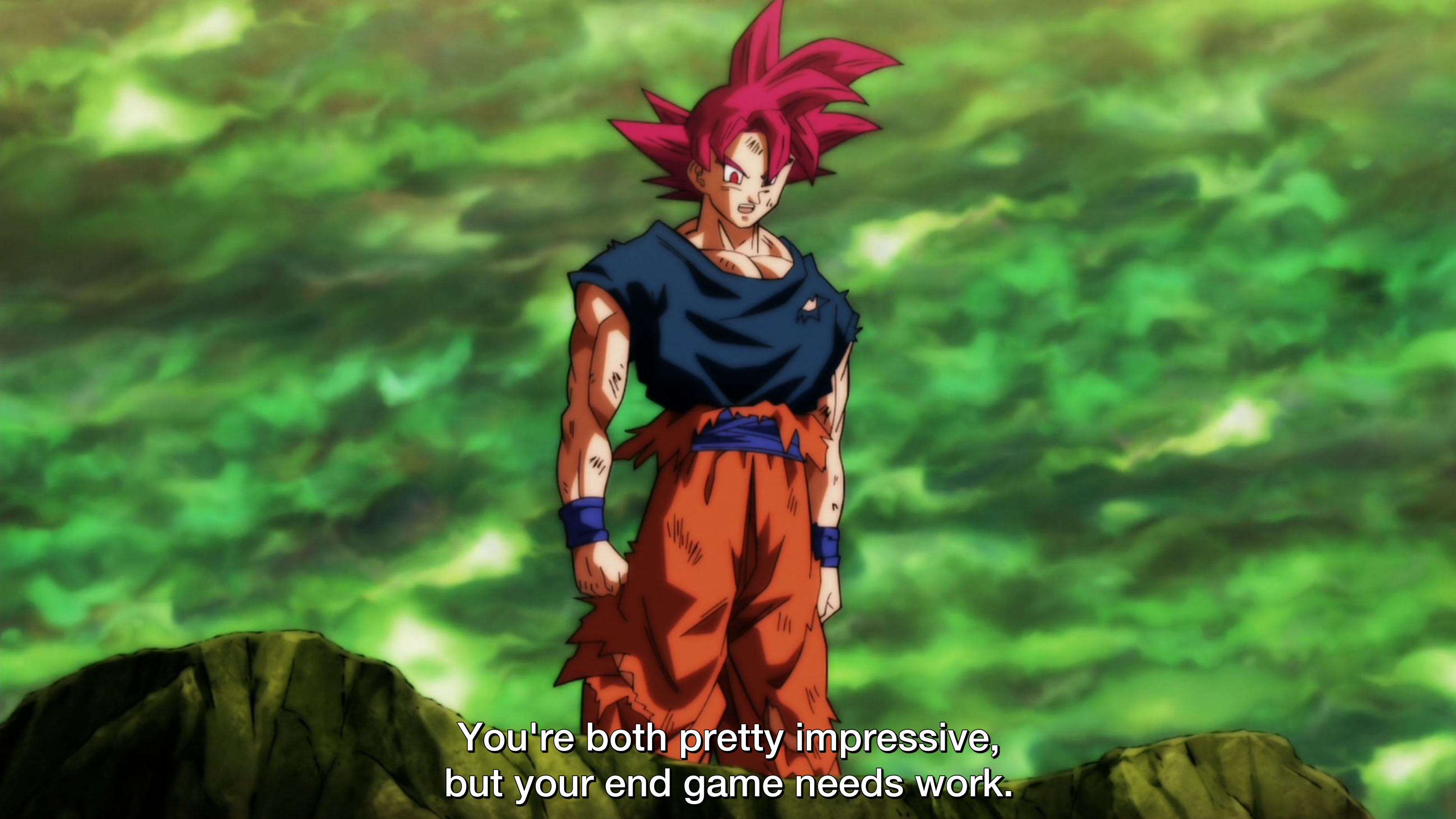 Spoken by Goku in Dragon Ball Super episode 114v