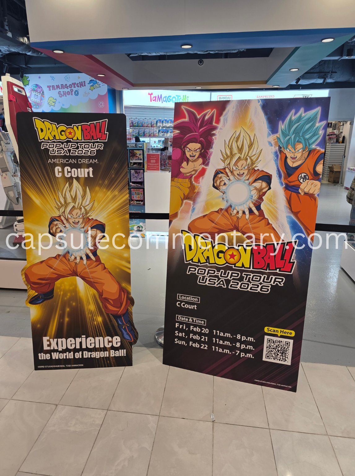 Dragon Ball Pop-Up Tour USA 2026 at the American Dream Mall in East Rutherford, New Jersey